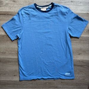 Scotch & Soda Men's Shirt SZ LG Short Sleeve Blue Cotton Waffle Tee W/ Stretch